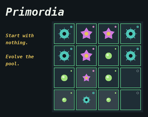 Primordia — Start With Nothing, Evolve the Pool gameplay