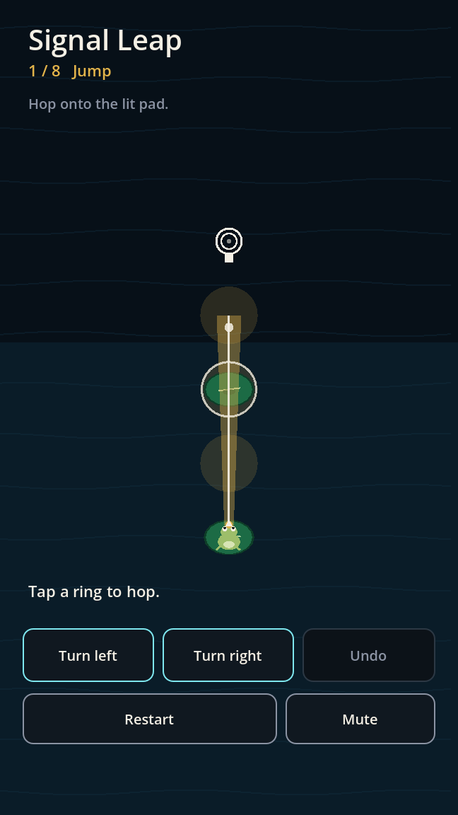 The opening hop. The lamp stops short of the ring